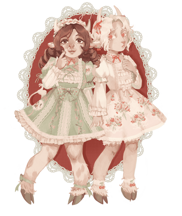 Full drawn illustration with simple background